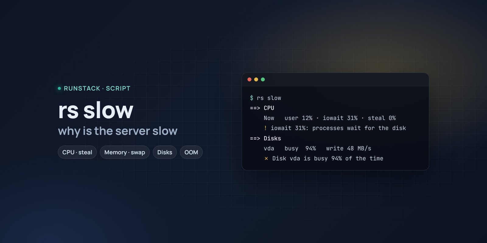 Why is the server slow — rs slow